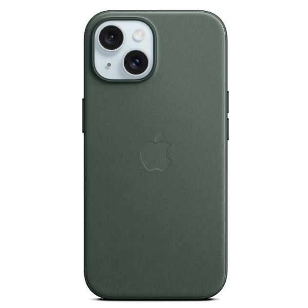 Apple - Cover per cellulare - compatibile MagSafe - tessuto FineWoven - evergreen - per iPhone 15 Plus
